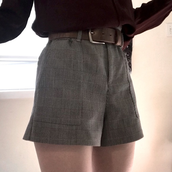 Zara Trafaluc Women's Grey Plaid Shorts XS - Picture 1 of 9